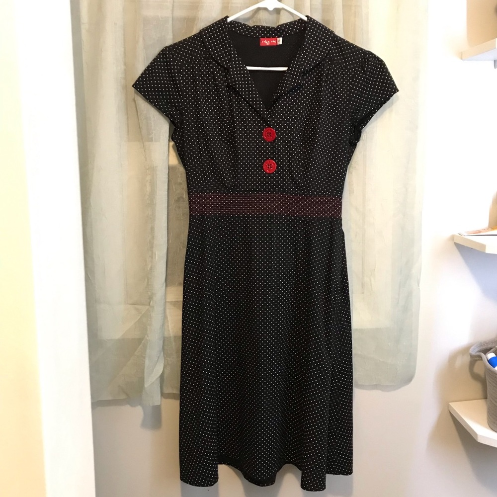 ruby rox retro polka dot pin-up style dress